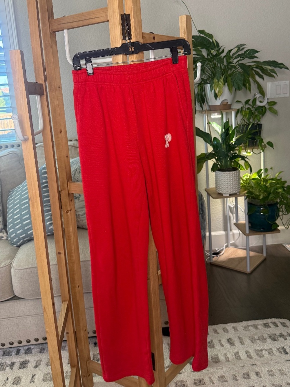 PINK Victoria's Secret Red Wide Leg Sweatpants | Cozy Lounge Pants | Size Small